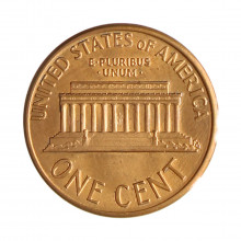 Km#201b 1 Cent 1991 MBC+ Estados Unidos  América  Lincoln Memorial  Zinco com revestimento de cobre  19.05(mm) 2.5(gr)