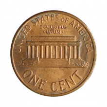 Km#201b 1 Cent 1991 D MBC+ Estados Unidos América Lincoln Memorial Zinco com revestimento de cobre 19.05(mm) 2.5(gr)