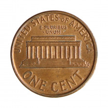 Km#201b 1 Cent 1991 D MBC Estados Unidos  América  Lincoln Memorial  Zinco com revestimento de cobre  19.05(mm) 2.5(gr)