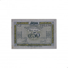 P#R4 0.5 Franc 1923 MBC França Europa Ocupação Alemã Régie des Chemins de Fer - Saar Basin
