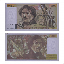 P#154h 100 Francs Delacroix 1994 MBC+ França Europa