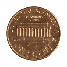 Km#201b 1 Cent 1995 MBC Estados Unidos  América  Lincoln Memorial  Zinco com revestimento de cobre  19.05(mm) 2.5(gr)
