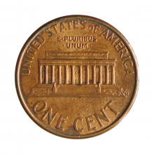 Km#201b 1 Cent 1996 MBC Estados Unidos  América  Lincoln Memorial  Zinco com revestimento de cobre  19.05(mm) 2.5(gr)
