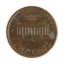 Km#201b 1 Cent 1995 D BC Estados Unidos  América  Lincoln Memorial  Zinco com revestimento de cobre  19.05(mm) 2.5(gr)