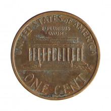 Km#201b 1 Cent 1994 BC Estados Unidos  América  Lincoln Memorial  Zinco com revestimento de cobre  19.05(mm) 2.5(gr)
