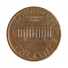 Km#201b 1 Cent 1994 D MBC Estados Unidos  América  Lincoln Memorial  Zinco com revestimento de cobre  19.05(mm) 2.5(gr)