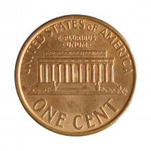 Km#201b 1 Cent 1994 D MBC+ Estados Unidos  América  Lincoln Memorial  Zinco com revestimento de cobre  19.05(mm) 2.5(gr)