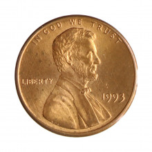 Km#201b 1 Cent 1993 MBC Estados Unidos  América  Lincoln Memorial  Zinco com revestimento de cobre  19.05(mm) 2.5(gr)
