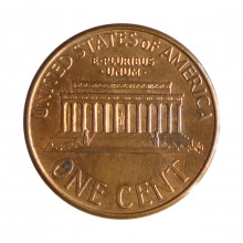 LabelKm#201b 1 Cent 1993 MBC Estados Unidos  América  Lincoln Memorial  Zinco com revestimento de cobre  19.05(mm) 2.5(gr)