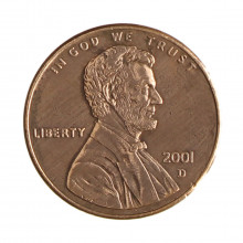 Km#201b 1 Cent 2001 D MBC Estados Unidos  América  Lincoln Memorial  Zinco com revestimento de cobre  19.05(mm) 2.5(gr)