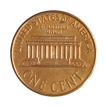 Km#201b 1 Cent 2001 D MBC+ Estados Unidos  América  Lincoln Memorial  Zinco com revestimento de cobre  19.05(mm) 2.5(gr)