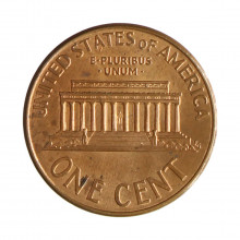 Km#201b 1 Cent 2000 D MBC Estados Unidos  América  Lincoln Memorial  Zinco com revestimento de cobre  19.05(mm) 2.5(gr)