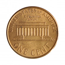 Km#201b 1 Cent 1999 MBC+ Estados Unidos  América  Lincoln Memorial  Zinco com revestimento de cobre  19.05(mm) 2.5(gr)