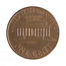 Km#201b 1 Cent 1999 D MBC Estados Unidos  América  Lincoln Memorial  Zinco com revestimento de cobre  19.05(mm) 2.5(gr)