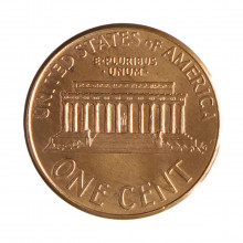 Km#201b 1 Cent 1999 D MBC+ Estados Unidos  América  Lincoln Memorial  Zinco com revestimento de cobre  19.05(mm) 2.5(gr)