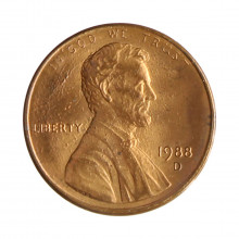 Km#201b 1 Cent 1998 D MBC+ Estados Unidos  América  Lincoln Memorial  Zinco com revestimento de cobre  19.05(mm) 2.5(gr)