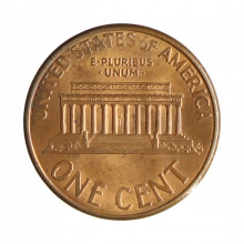 Km#201b 1 Cent 1997 D MBC+ Estados Unidos América Lincoln Memorial Zinco com revestimento de cobre 19.05(mm) 2.5(gr)