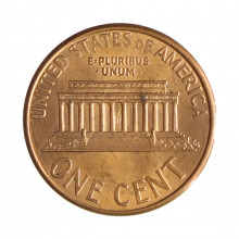 Km#201b 1 Cent 1997 D MBC+ Estados Unidos  América  Lincoln Memorial  Zinco com revestimento de cobre  19.05(mm) 2.5(gr)