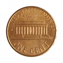 Km#201b 1 Cent 2000 MBC+ Estados Unidos  América  Lincoln Memorial  Zinco com revestimento de cobre  19.05(mm) 2.5(gr)