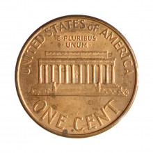 Km#201b 1 Cent 1999 MBC+ Estados Unidos  América  Lincoln Memorial  Zinco com revestimento de cobre  19.05(mm) 2.5(gr)