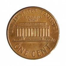 Km#201b 1 Cent 1998 MBC+ Estados Unidos América Lincoln Memorial Zinco com revestimento de cobre 19.05(mm) 2.5(gr)