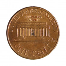 Km#201b 1 Cent 1997 MBC+ Estados Unidos  América  Lincoln Memorial  Zinco com revestimento de cobre  19.05(mm) 2.5(gr)