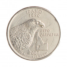 Quarter Dollar 2007 P MBC Idaho C/Sinais de Limpeza