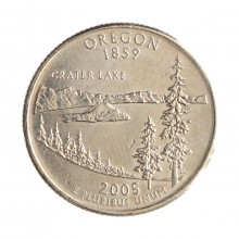 Quarter Dollar 2005 P MBC+ Oregon C/Sinais de Limpeza
