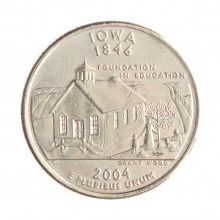 Quarter Dollar 2004 D MBC+ Iowa C/Sinais de Limpeza