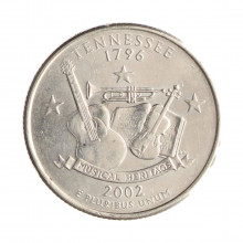 Quarter Dollar 2002 P MBC+ Tennessee C/Sinais de Limpeza