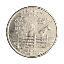 Quarter Dollar 2001 P MBC Kentucky C/Sinais de Limpeza