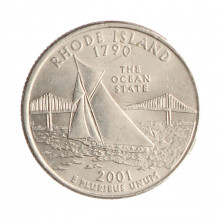 Quarter Dollar 2001 P MBC+ Rhode Island C/Sinais de Limpeza