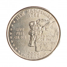 Quarter Dollar 2000 D MBC New Hampshire C/Sinais de Limpeza