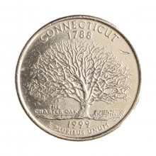 Quarter Dollar 1999 D MBC Connecticut C/Sinais de Limpeza