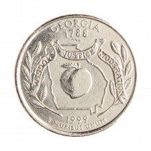 Quarter Dollar 1999 P MBC Georgia C/Sinais de Limpeza
