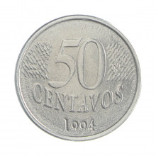 50 Centavos 1994 MBC Aproveitamento de Cunho 1995