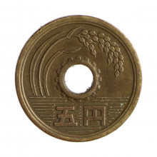 Y#72a 5 Yen 1964 MBC  Japão Ásia Latão 22(mm) 3.75(gr)