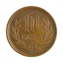 Y#73a 10 Yen 1986 MBC+ Japão Ásia Bronze 23.5(mm) 4.5(gr)