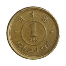 Y#70 1 Yen 1949 MBC+ Japão Ásia Latão 20(mm) 3.2(gr)