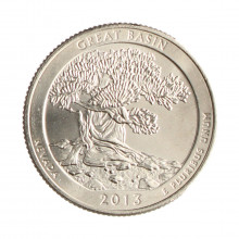 Quarter Dollar 2013 D MBC+ Nevada: Great Basin C/ Sinais de Limpeza
