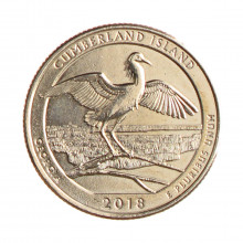 Quarter Dollar 2018 P MBC+ Georgia: Cumberland Island C/Sinais de Limpeza