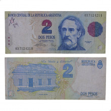 P#340b.1 2 Pesos  1993-1996 MBC Argentina  América