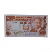 P# 19a 5 Shillings 1981 FE Quênia  África