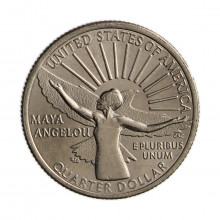 Km#766 Quarter Dollar 2022 D FC Maya Angelou Cupro-Níquel 24.26(mm) 5.67(gr)