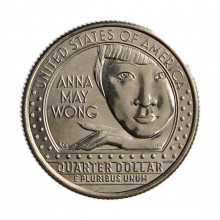Km#775 Quarter Dollar 2022 D FC Anna May Wong Cupro-Níquel 24.26(mm) 5.67(gr)