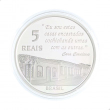 Estojo Moeda P-749 5 Reais 2012 FC Proof, Goiás Patrimônio da Humanidade Unesco Prata 925 Ø40mm 27gr.