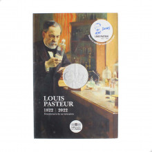 Moeda KM#3166 10 Euros 2022 FC França Europa 200º Aniversário do Nascimento de Louis Pasteur - Billon 0.333 Ø31mm 17gr.