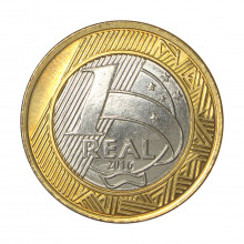 Moeda V-619 1 Real 2016  FC  Natação Paralímpica Bimetálico  Ø27mm 7gr.