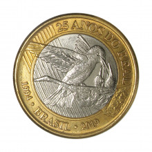Moeda V-623 1 Real 2019  SOB  Beija Flor Bimetálico  Ø27mm 7gr.
