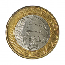 Moeda V-623 1 Real 2019  SOB  Beija Flor Bimetálico  Ø27mm 7gr.